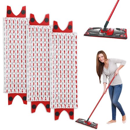 3-pack Mopprefill kompatibel med Vileda Mikrofibermopp-kit, kompatibel med Vileda Ultramax Mopp/UltraMax Plus 2 i 1 Absorberande Refill, kompatibel 