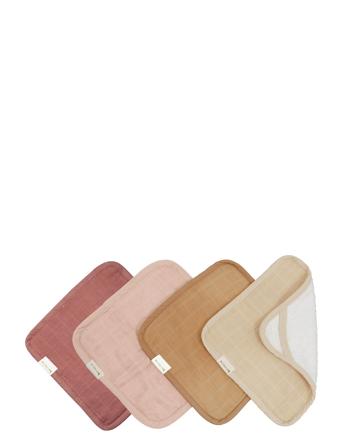 Wash Cloth - 4 Pack - Dusty Rose Mix Baby & Maternity Bathroom Bath Time Cloths Multi/patterned Fabelab