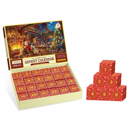 Puslespil Adventskalender 2023, 1008 Puslespilbrikker 24 Dages Juleoptakt Adventskalendere