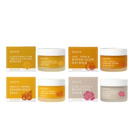 Økologisk Hudplejesæt til Moden Hud - Rose Revive Ansigtspeeling, Anti-Aging & Intens Glød Dagbalm, Anti-rynke Natbalm