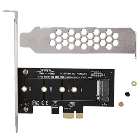 PCIe-adapter för M.2 NVMe M-nyckel, NVME M.2 SSD-stöd PCIE till M.2-omvandlare med metallskärm, högpresterande PCIe 3.0 X1 värdkontroller expansion