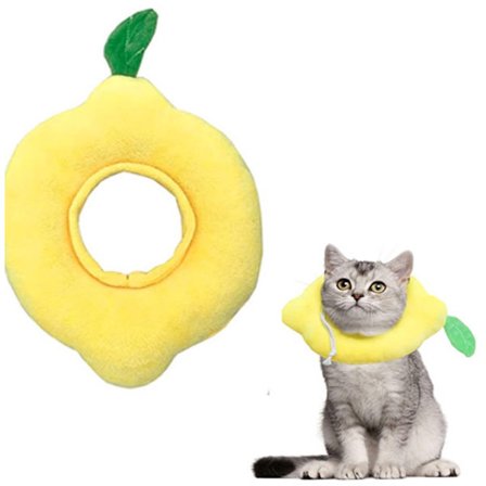 Beskyttelseskrave, Katte Restitutionskrave, Kattekegle, Maksimal Justering 28 cm, Kattekrave til Efterbehandling, Citronformet Beskyttelseskrave, 