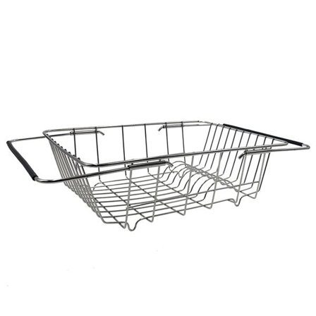 Oppvaskstativ for vask - justerbar nettingkurv i rustfritt stål