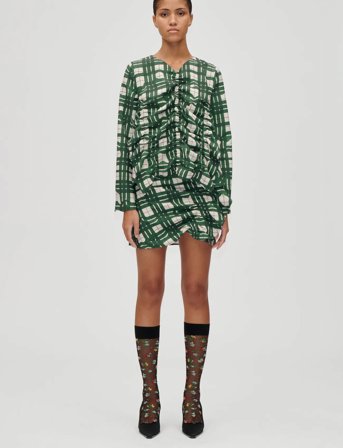 STINE GOYA 2429 Checkered Cady, Asymmetric Gat - Green - S