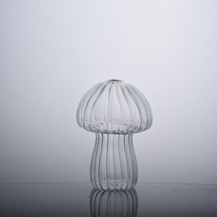 Soppformet blomstervase, transparent glassvase, TRANSPARENT