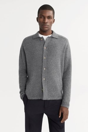 Soft Goat - Men's Shirt - Men cashmere sweater - S - Grey
