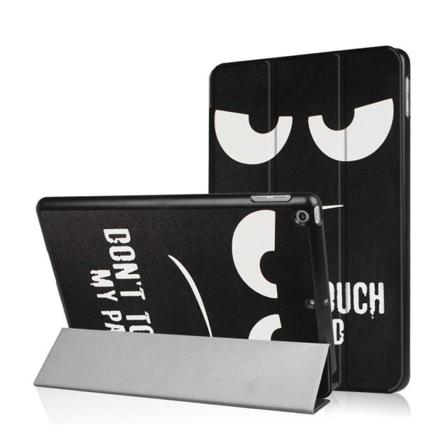 iPad (2017) mönster läderfodral - Don ́t touch my pad Svart
