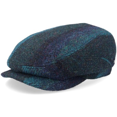 Stetson - Blauw flatcap Cap - Driver Harris Tweed Blue Flat Cap @ Hatstore