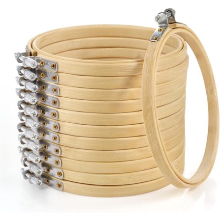 12 kappaletta 13 cm bambu kirjontakehys pyöreä ristipisto kehys kirjontaan, taideaskarteluun, käytännölliseen ompeluun ja joulukoristeluun