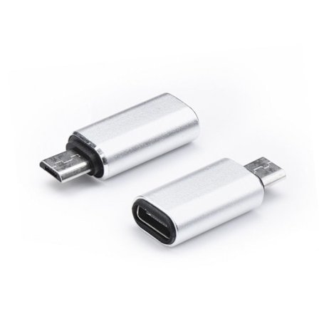 Laddadapter USB-C Micro USB silver