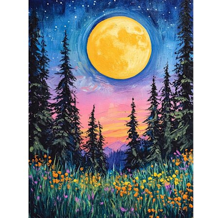 Moonlit Fantasy Diamantmålningskit - Rund Borr 5D DIY Broderi Heminredning