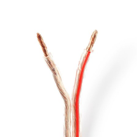 Højtaler Kabel | 2x 4.00 mm² | CCA | 15.0 m | Runde | PVC | Gennemsigtig | Folie