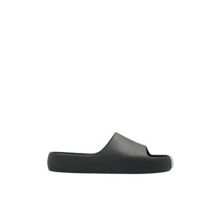 Dolce & Gabbana, Rubber slides with appliqué Zwart, Heren, Maat:44 EU