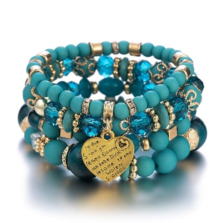 1 stk. boheme armbåndssæt til kvinder Stablede stretch armbånd flerfarvet boho smykker til kvinder hippie armbånd yndige smykker bedste ven gave