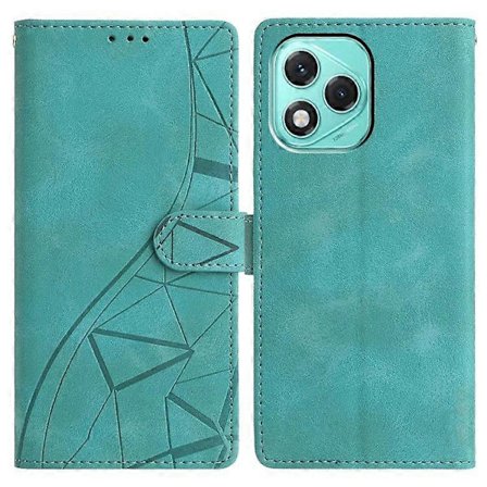 For Honor 400 Lite 5G Etui Tegnebog Stativ Præget Trekantmønster Læder Telefon Flip Cover