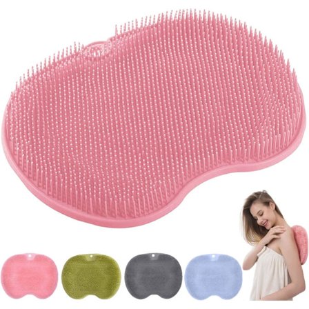 Halkfri silikonmassage matta, duschryggskrubb, massage matta med halkfria sugproppar, exfolierande badmatta
