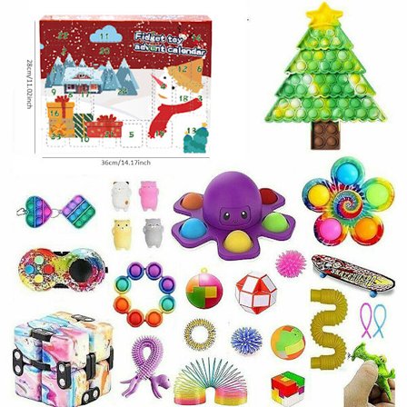 {HH} Jule Adventskalendere 2025 Fidget Gave Sett Jule Adventskalender 24 Dager Nedtellingskalender Fidget Gaveeske Klem Gave til Barn