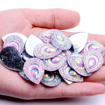 20g 18*25mm Glitter vesipisara tekojalokivi litteä aplikaatio