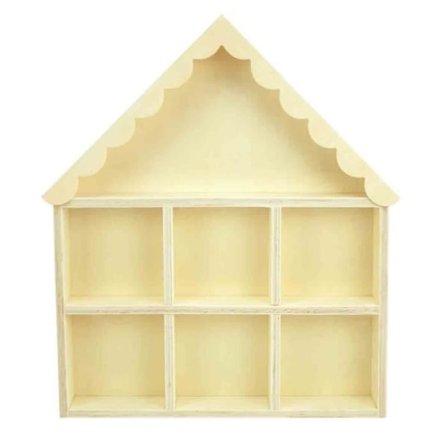 Husformad trähylla 7 fack 26 x 30 x 4 cm - MegaCrea {färg}