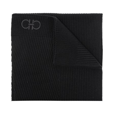 Salvatore Ferragamo, Wool scarf Zwart, Heren, Maat:ONE Size,wol