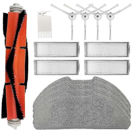 Kompatibel med Xiaomi Mi Robot Vacuum Mop 2 Pro Robot Støvsuger Tilbehørssett, Hovedbørste, Rengjøringskluter, Hepa Filter, Sidebørste
