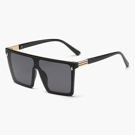 Kvadratiske Oversized Solbriller For Kvinner Menn Trendy Flat Top Store Sorte Shades Uv400 Solbriller