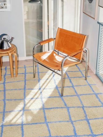 Grid 100X160 Small Beige/Blue Rug