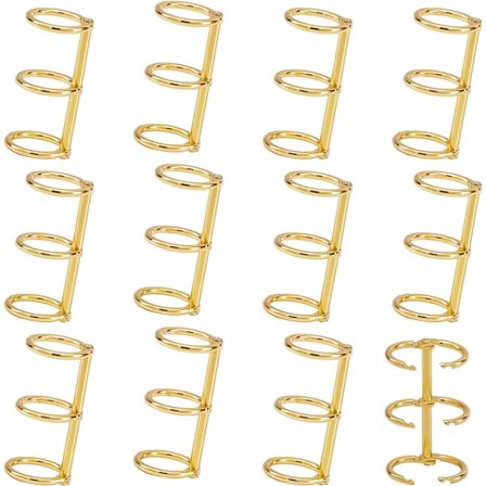 12 x 3-ringpärmar, gästbokspärm, metallösbladsring, gångjärnspärm