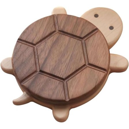 Træsko med sødt skildpaddedesign - Perfekt til glas og bestik - Stilfuld bordpynt