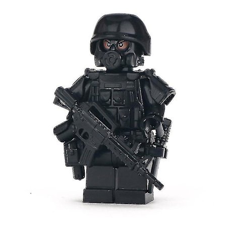 6 st Moc Swat City Mini Militära vapen Playmobil Figurer Byggsten Minileksaker