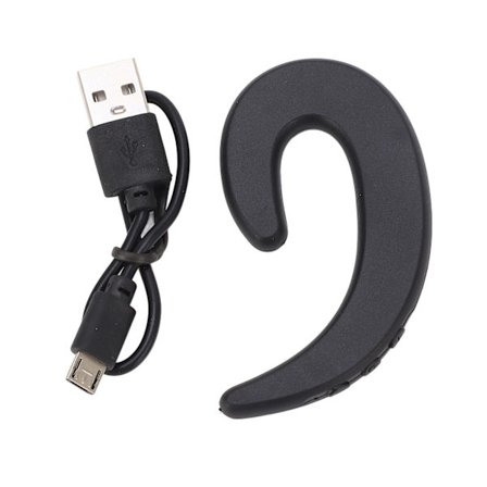 Trådløst Bluetooth ørekrok headset med mikrofon, svart