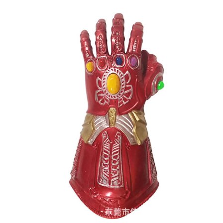 Glow Glowing Iron Man Infinite Glove Arm Glowing Thanos Latex Miba Gloves Fulian 4 Peripheral (Rødt lys)