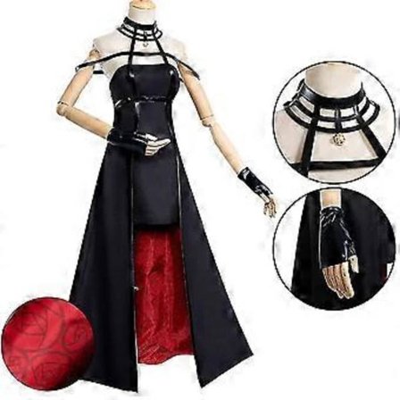 Spy X Family Anime Yor Forger Cosplay Kostume Halloween Rollespil Party Maskerade Tøj Handsker Strømper Hovedbeklædning Øreringe Sæt -NMAOV( M)[CO]