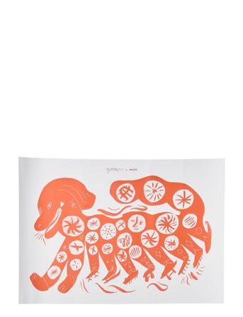 Four Creatures - Red - 50X70 Home Kids Decor Posters & Frames Posters Orange MADO