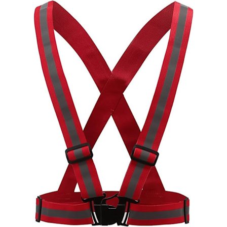 LED-heijastinliivi käytössä, USB-ladattava LED-valo liivi, punainen