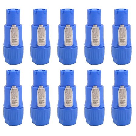 10 stk./parti Nac3fca Speakon Stik 3 Pin Han Powercon Stik 20a 250v Ac Strømstik Stik Blå