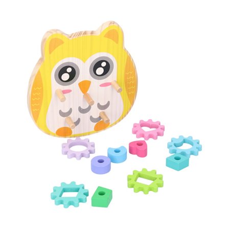 Lasten hammasratasrakennuspalikat Matching-peli Lapsen puiset palikat Muodonlajitteluopetuslelu#2