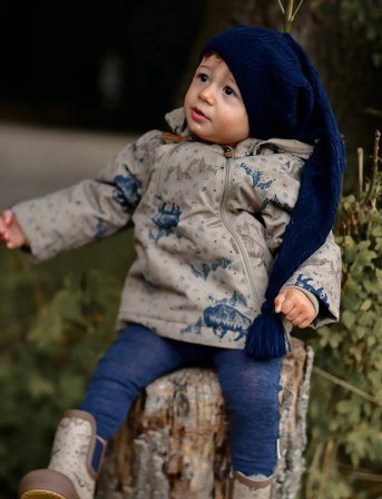 mikk-line Polyester Baby Jacket - Aop - Brown - 98