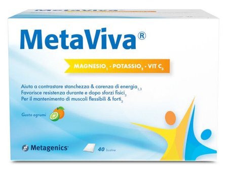 Metagenics Metaviva Magnesio - Potassio - Vitamina C 40 Bustine