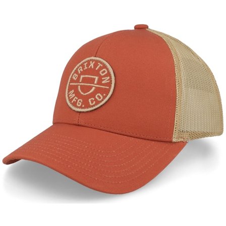 Brixton - Oransje trucker Caps - Crest X Mesh Phoenix Orange/Mojave Trucker @ Hatstore