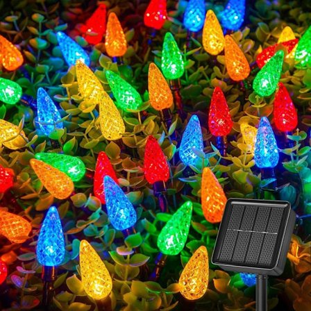 Solcelle LED-lyskæde Udendørs – 50/100 LED-lamper, IP65 Vandtæt Juledekoration LED-lys til Terrasse og Fest_TF_TF