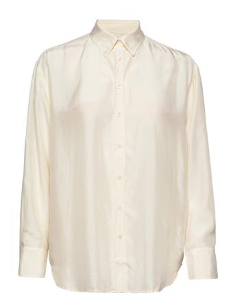 Relaxed Silk Shirt Bluse Langermet Hvit GANT