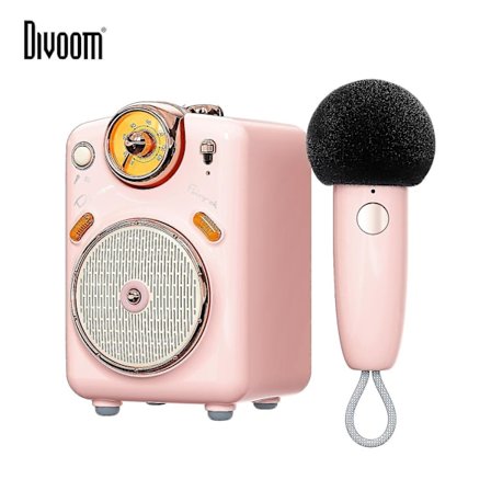 Divoom Fairy-ok Bärbar Bluetooth -högtalare med mikrofon Karao Pink
