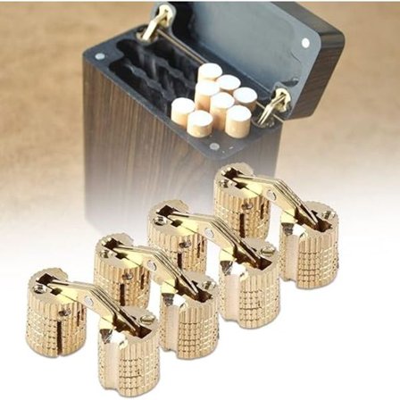 4-delt 8MM skjult møbelhengsel messing skjult hengsel, stang