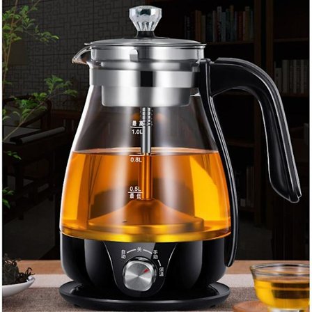 Glaskedel 1l 600w, Elektrisk kedel med varmholdefunktion. Aftagelig te-infuser og filter.