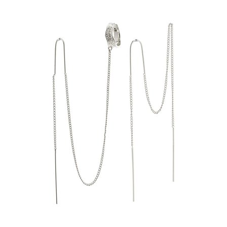 Pilgrim AIDA Asymmetriske Kæde-øreringe Sølvbelagt, Tøj & Bolig, Smykker, Øreringe