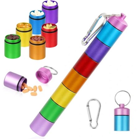 Lille rejsepilleæske - 7 rum - vandtæt - lufttæt