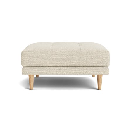 Cali puf - Nordic Beige - 81x71x40cm - Elegant puf med lyse bøgetræsben - Perfekt som hvile- eller siddeplads til Cali-sofaen