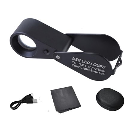 10X 20X 30X forstørrelse Mini foldbare juvelerøjelupper med 21 mm linse til smykker, ædelstene, mønter, frimærker, ure