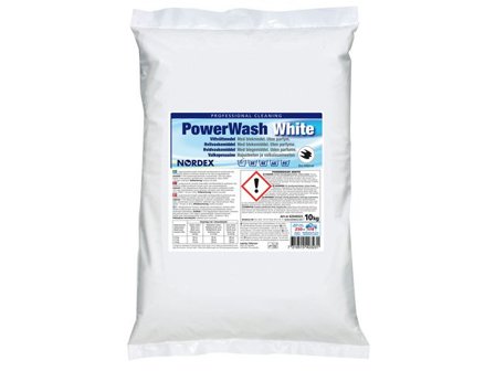 NORDEX Tvättmedel PowerWash, pulver, lågskummande, vit, 10kg - Lyreco - Städ och hygien - Tvättmedel och klädvård - Tvättmedel